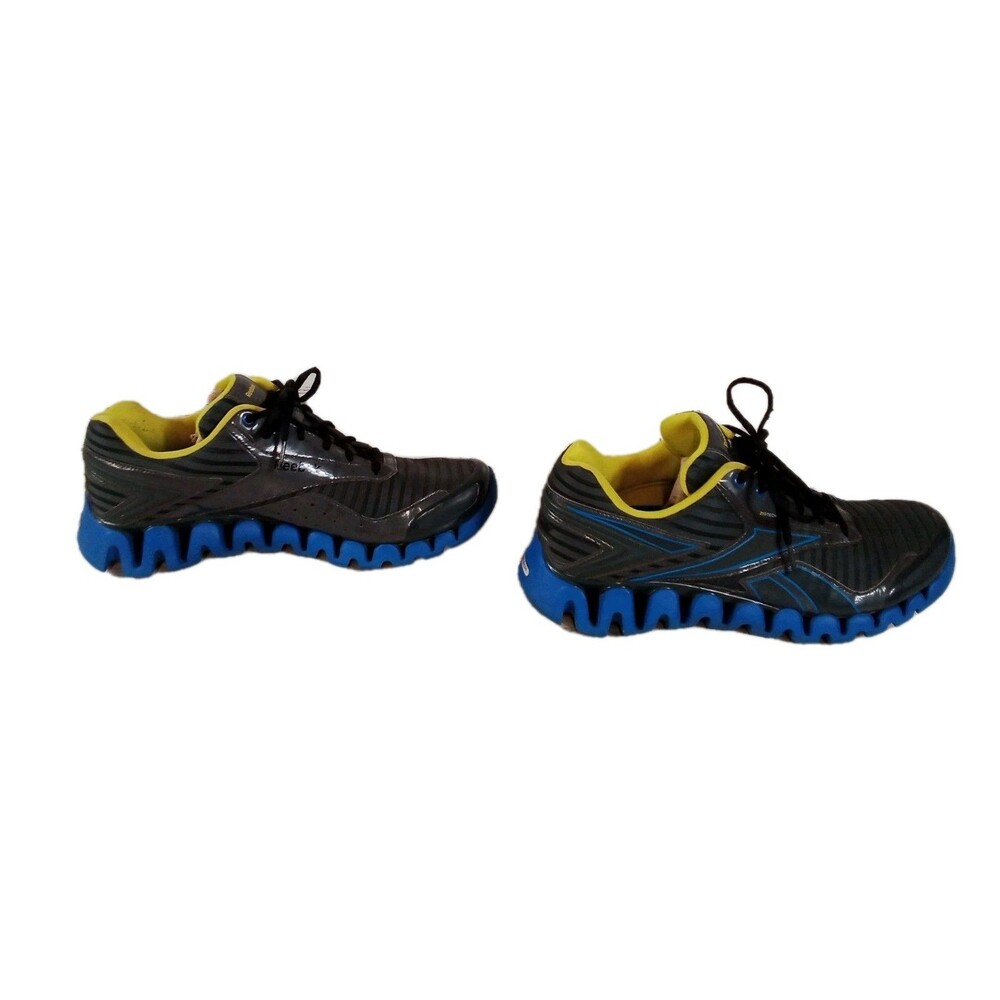 Men's Reebok Zig Tennis Shoes Black With Blue Zigs Size 11